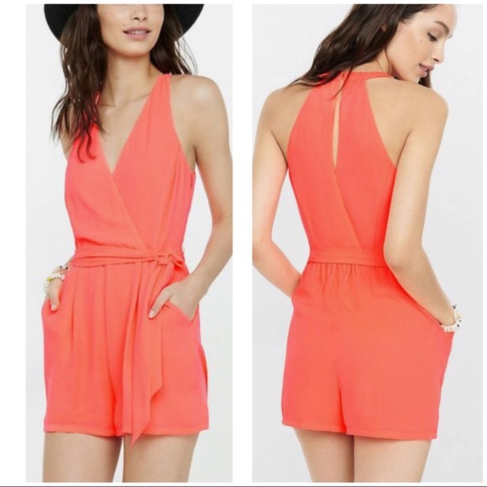 Neon pink/orange express romper